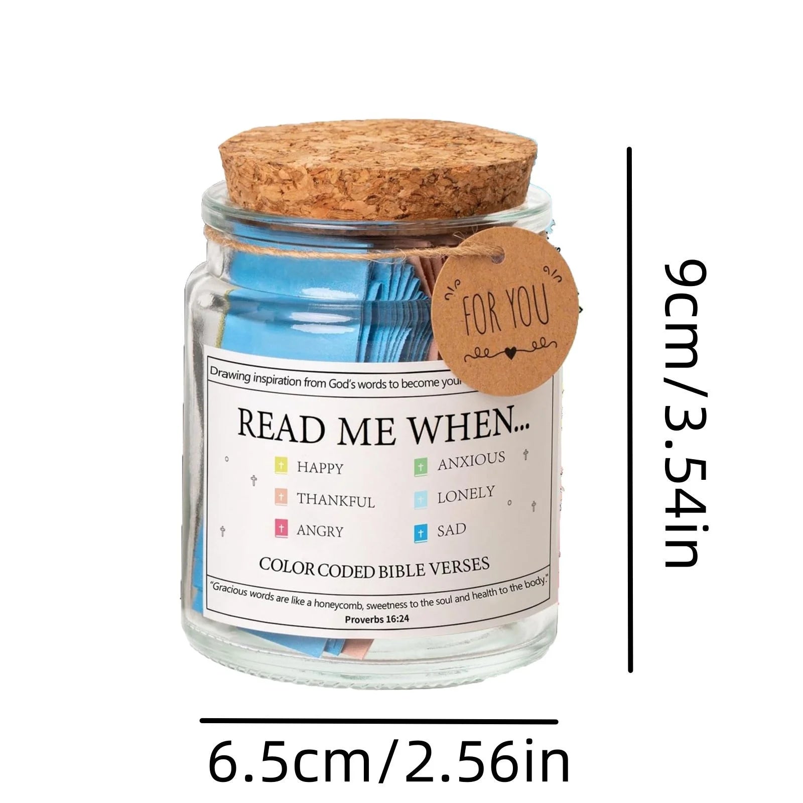 "Read Me When..." Bible Verse Jar | Color-Coded Scripture Cards for Every Emotion & Mood
