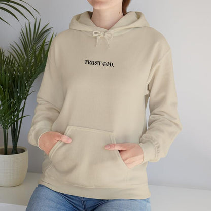 "TRUST GOD" Minimalist Hoodie | Cozy Faith Pullover for Unisex | Embroidered Style Christian Apparel