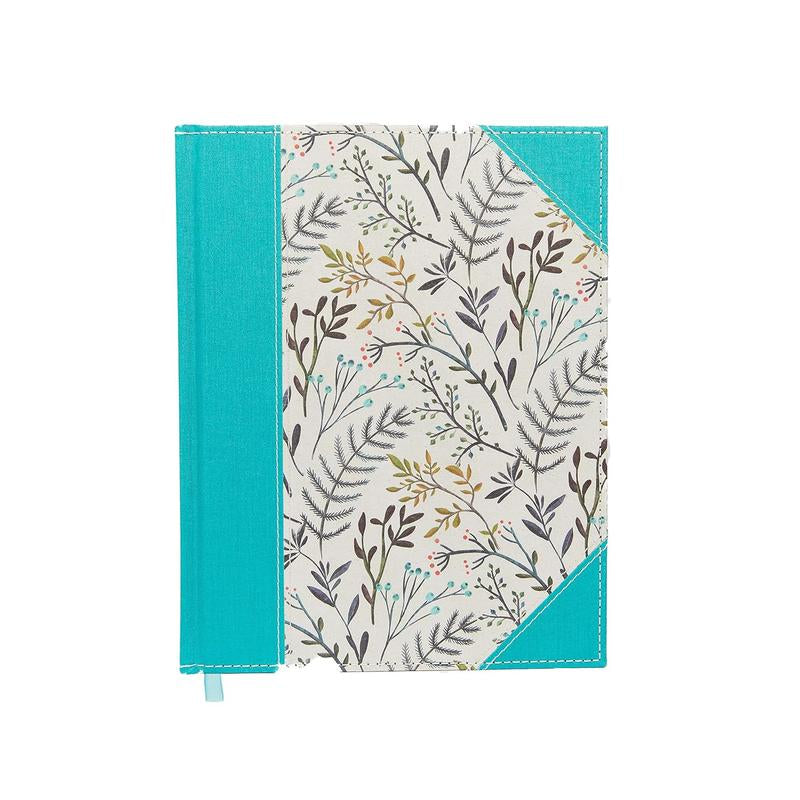 NKJV Journal the Word Bible, Large Print | Hardcover Cloth, Blue Floral Design | Wide-Margin for Notes & Art