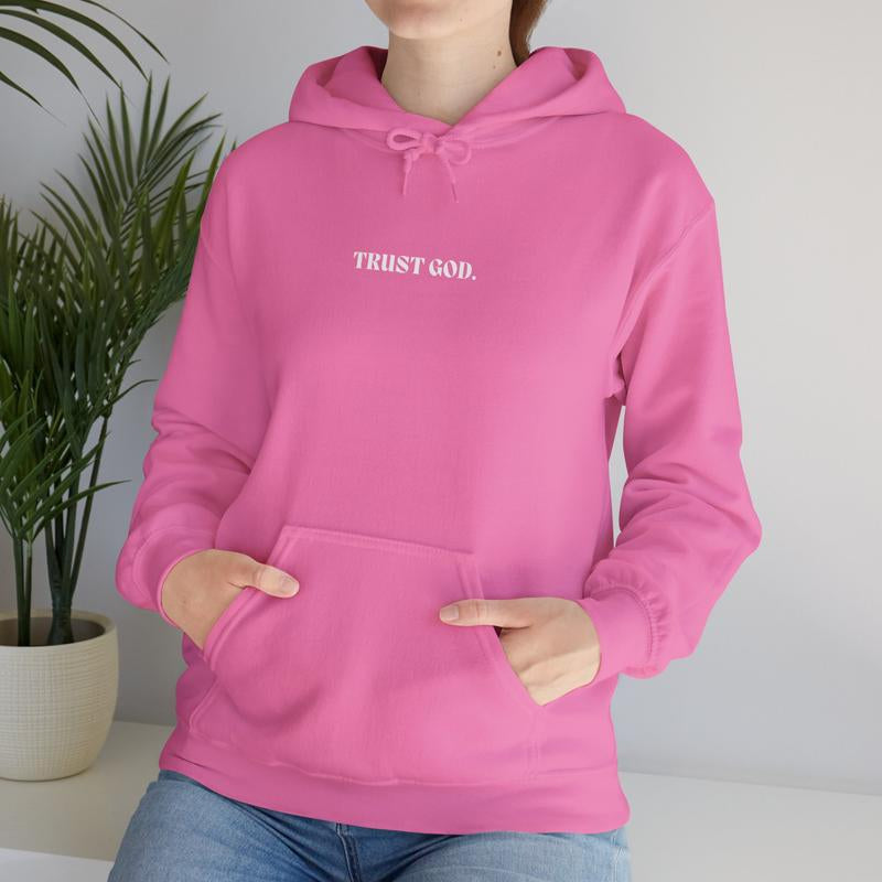 "TRUST GOD" Minimalist Hoodie | Cozy Faith Pullover for Unisex | Embroidered Style Christian Apparel